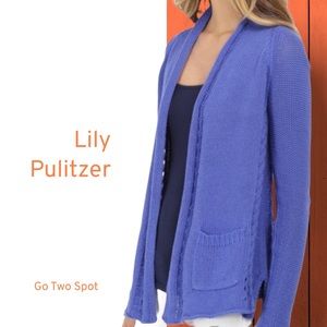 Lilly pulitzer blue purple open knit cardigan